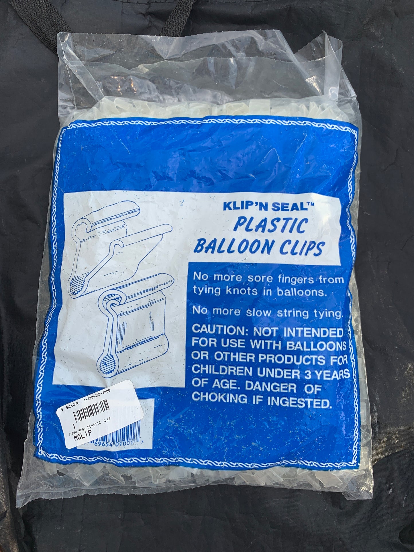 Clip n Seal Plastic Balloon Clips 1000 per pkg