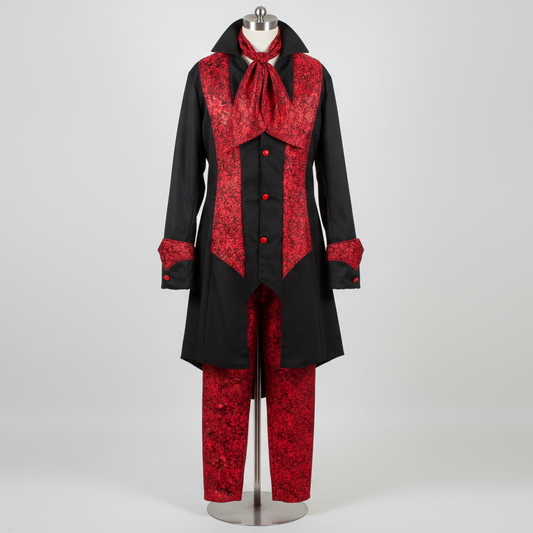 Steampunk, French Nationalist Man Black & Red OS Costume