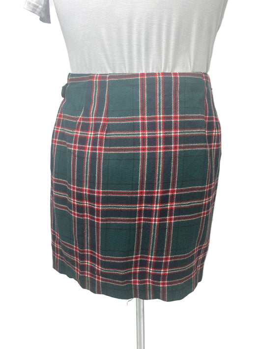 Plaid Kilt wrap skirt - back