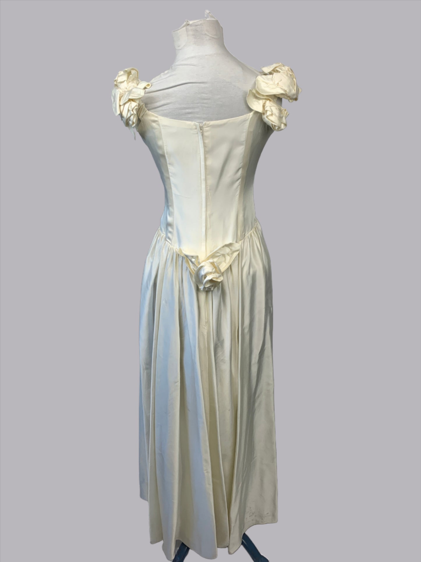 Wedding / 70's Prom Dress Off White Women XS