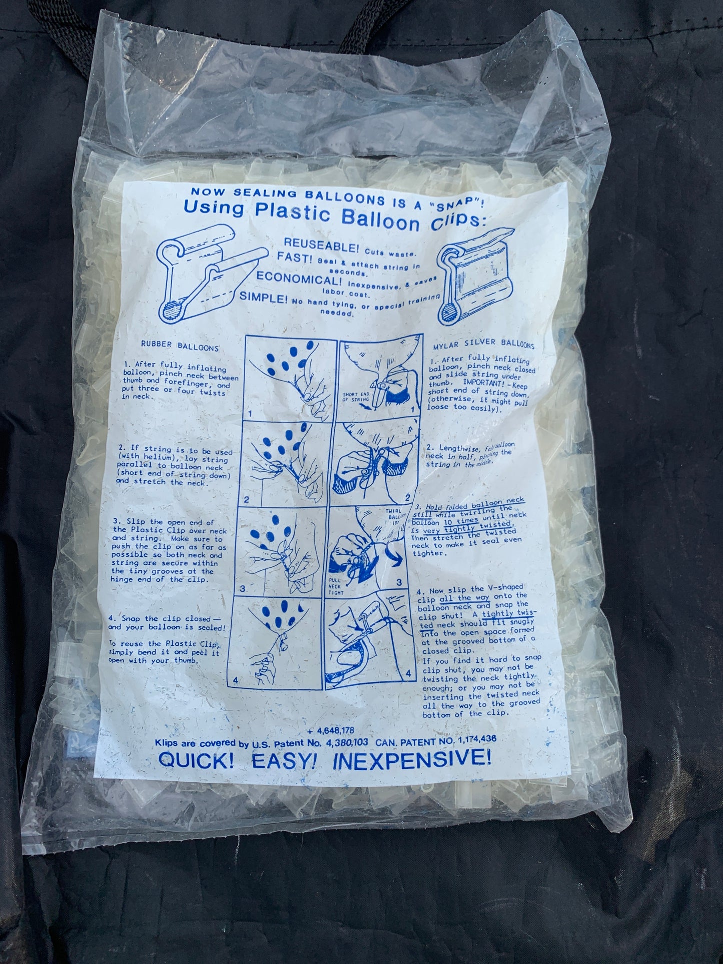 Clip n Seal Plastic Balloon Clips 1000 per pkg