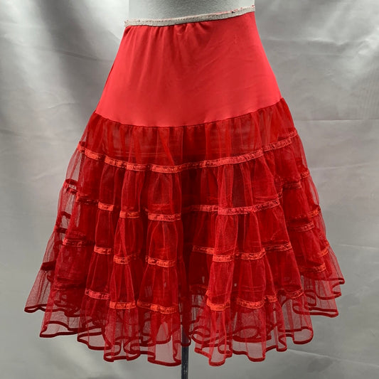 Vintage Red Petticoats, Rockabilly Crinolines Adult Skirts Preowned