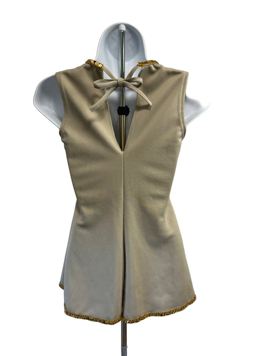 Patriotic Girls Child Sailor Romper with Side Cap Costume Sizes 8, 10 Tan