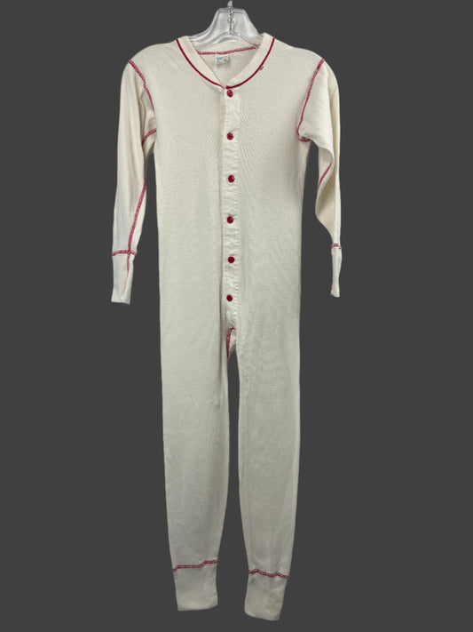 White garment with red accents on a white background