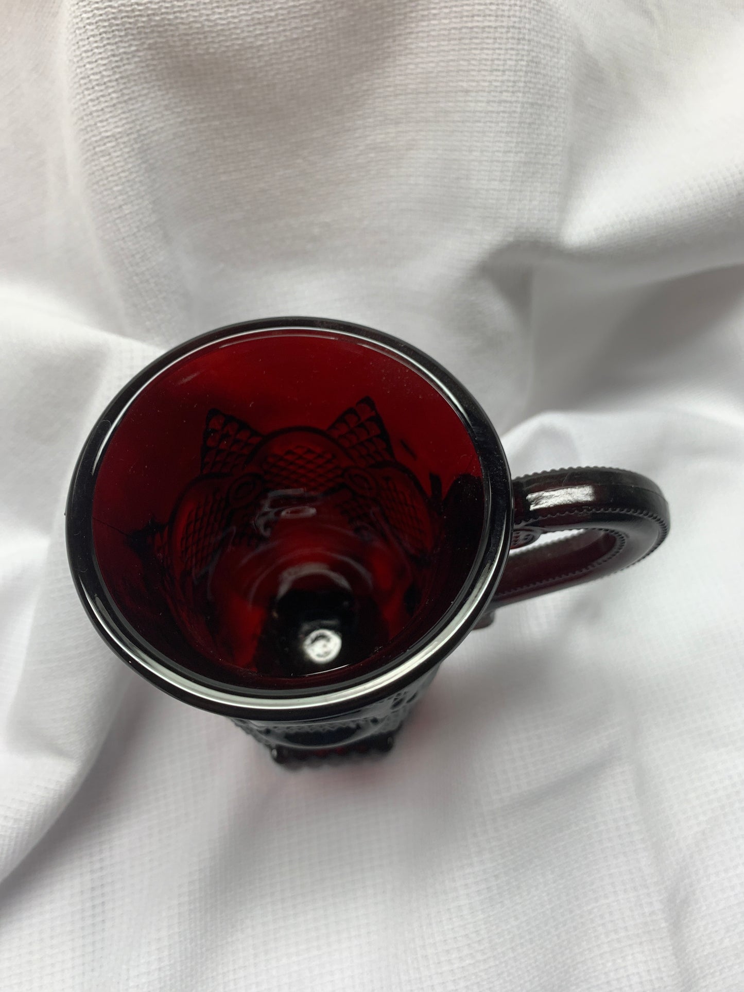 Vintage Ruby Red Glass Dessert Plates Cape Cod by Avon 7 1/2" VG preowned