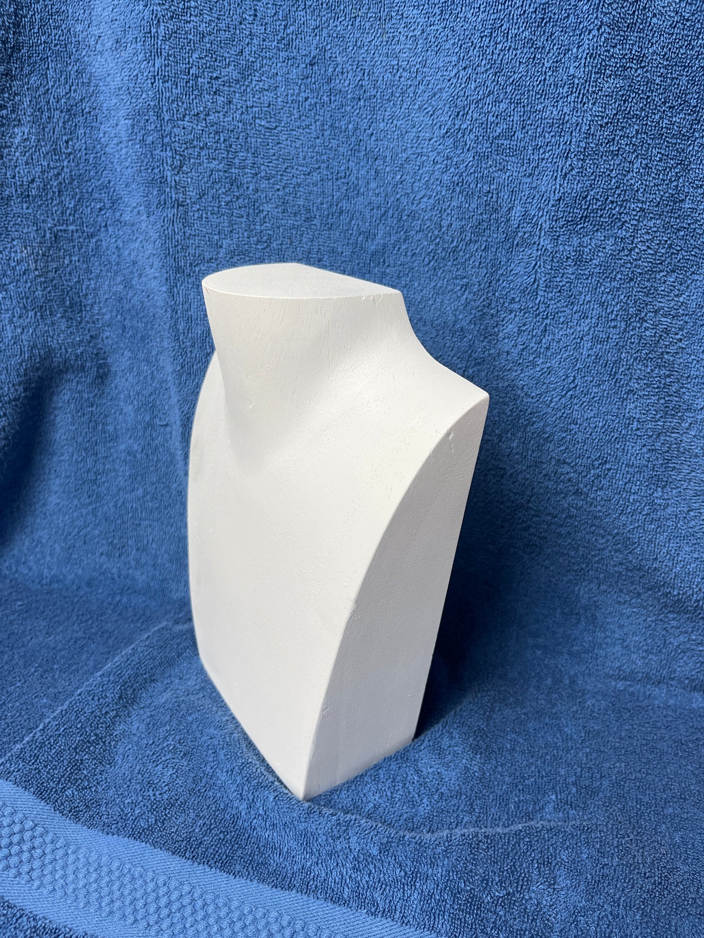 Necklace Jewelry Bust - 9.5" Wood White