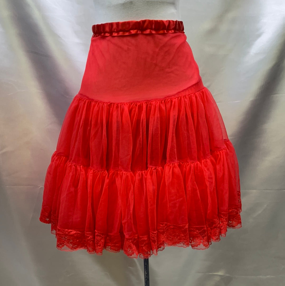 Vintage Red Petticoats, Rockabilly Crinolines Adult Skirts Preowned