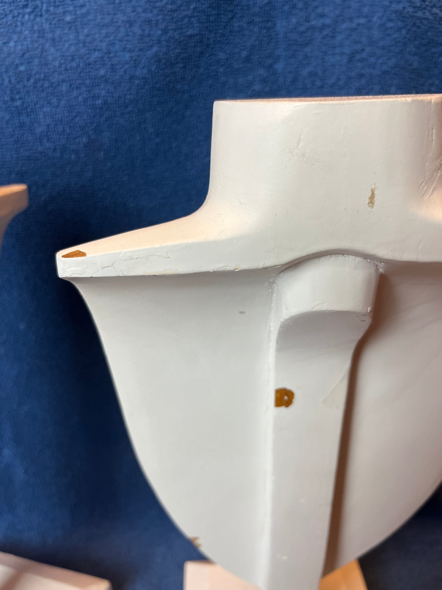 Necklace Jewelry Display Bust- Wood White on base 13”