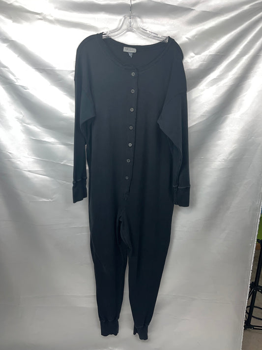 Vintage Union Suit Long Johns Mens  Black XLG