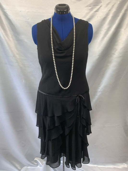 Liz Claiborne Women's Dress, Black, Size 12- Vintage  1920's Charleston