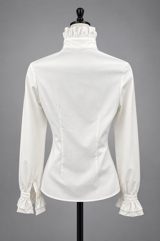 Victorian Steampunk Cream Blouse Ladies Women's XSmall