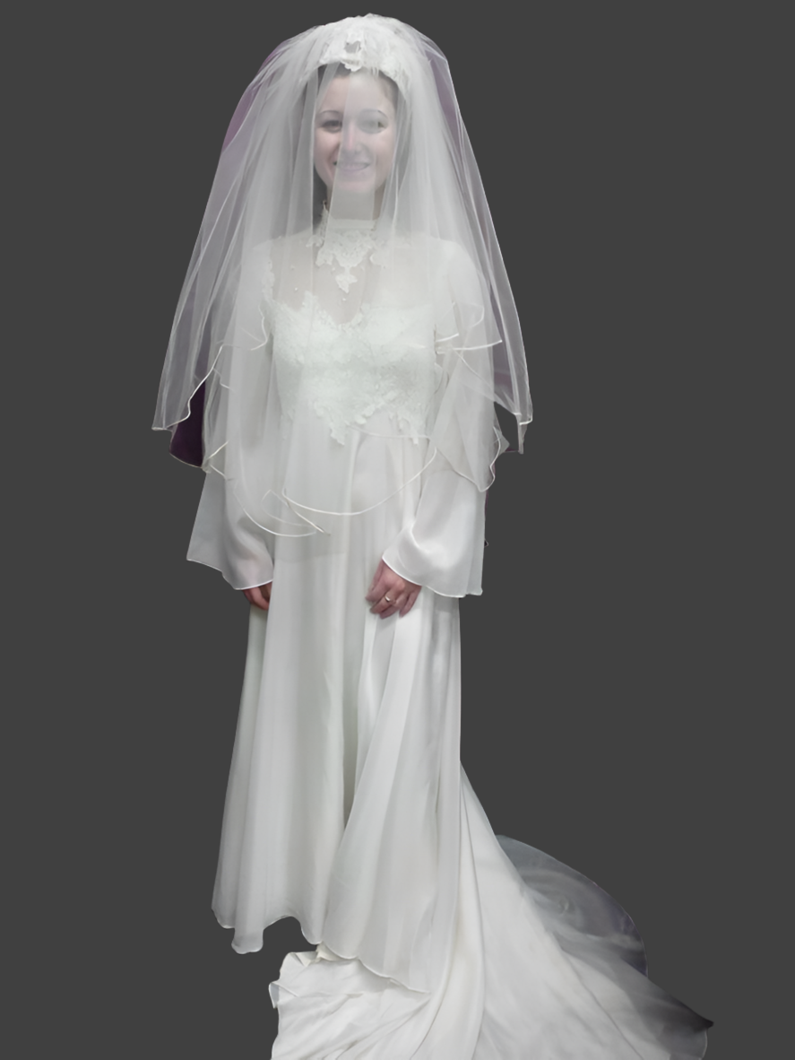 Wedding Dress & Veil Cream XS/Small W6
