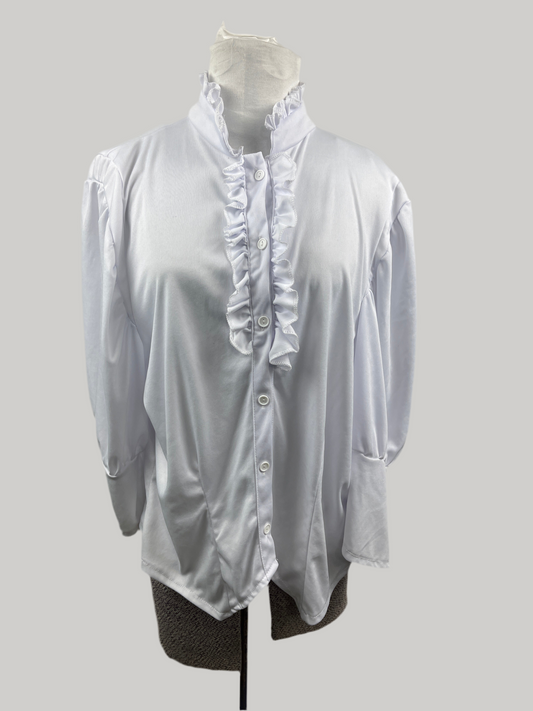 Women's White Steampunk Victorian Blouse Ladies XXLG