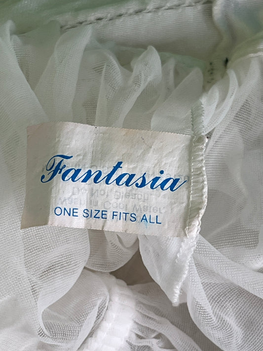 Vintage Ladies 2 layer White Rockabilly Petticoat, Crinoline OS- Preowned