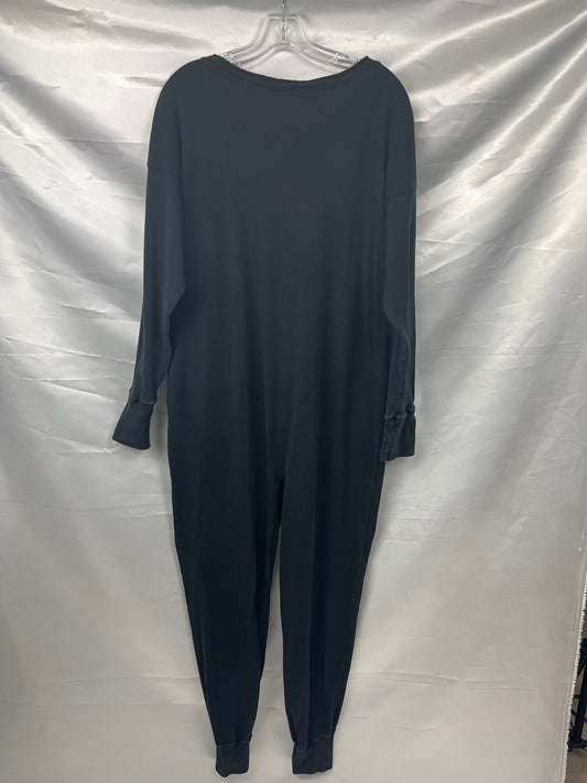 Vintage Union Suit Long Johns Mens  Black XLG