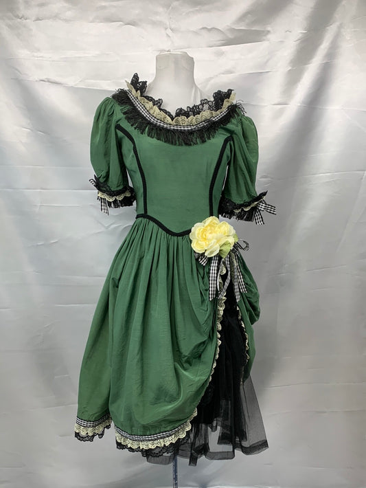 Saloon Ladies Green Dress Adult Ladies Small