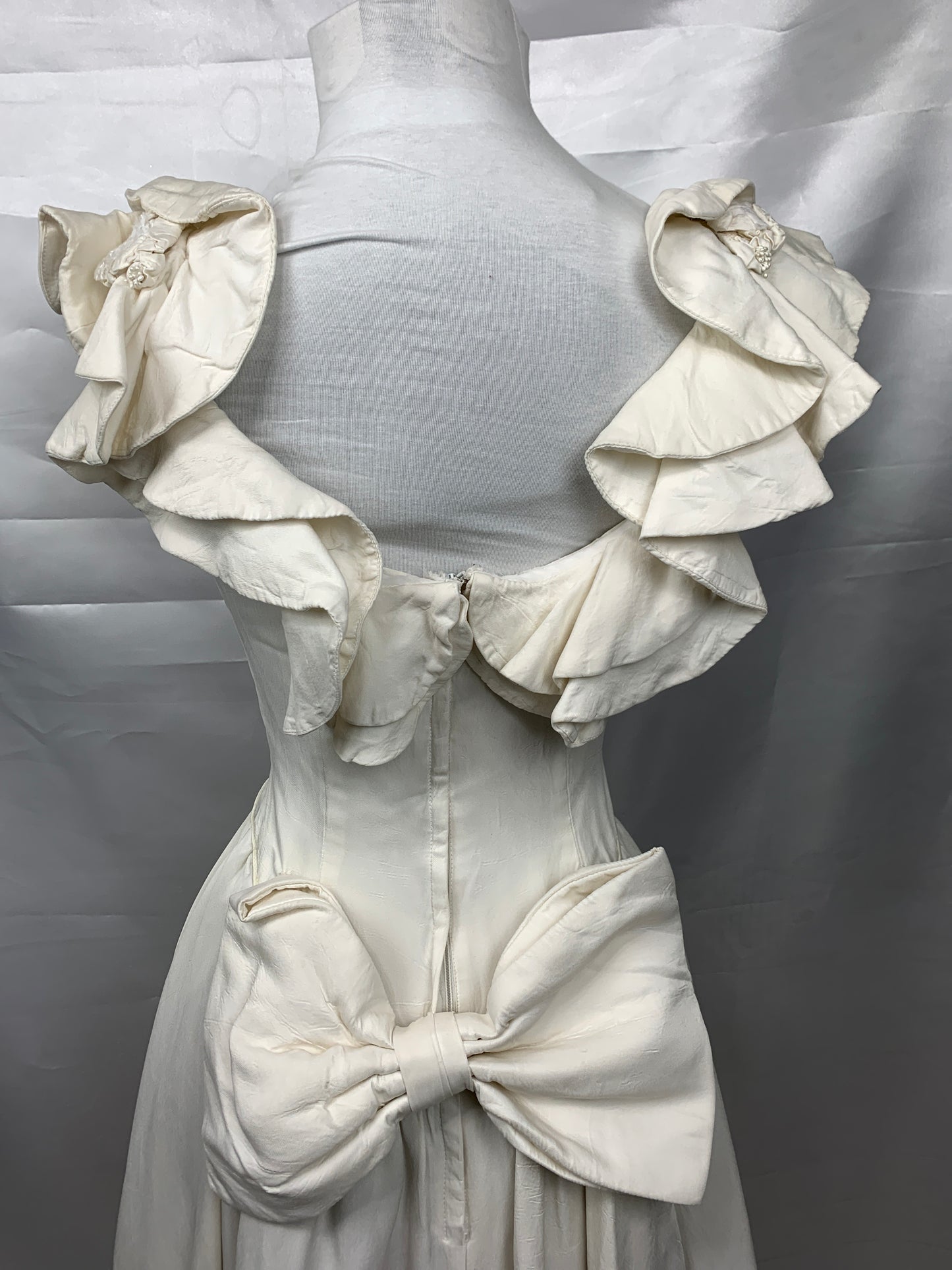 Wedding / 70's Prom Dress White Women XS