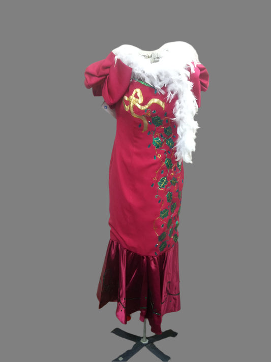 Holiday Dress Adult Women's Costume w/Ivy applique, Small