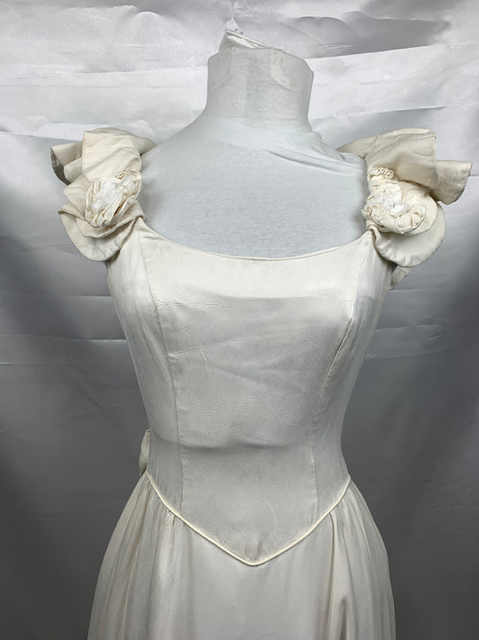 Wedding / 70's Prom Dress White Women XS