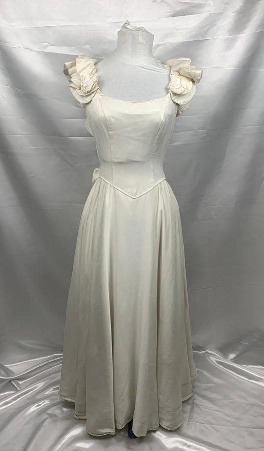 Wedding / 70's Prom Dress White Women XS