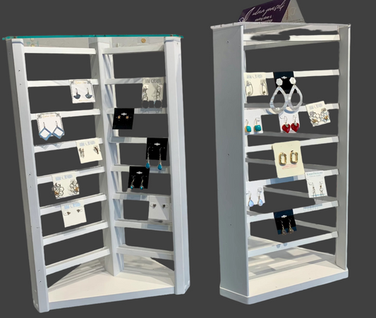 Earring Spinner - White Wood