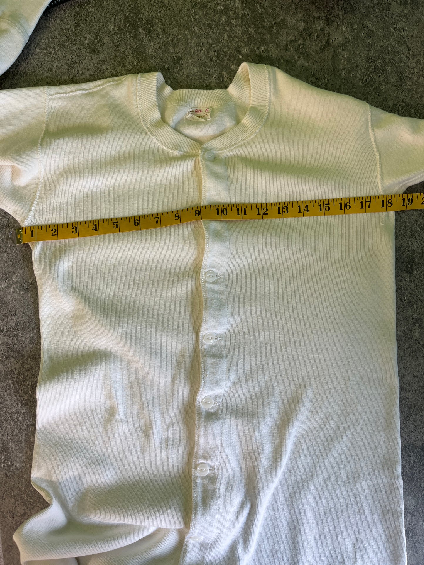 Vintage Union Suit Long Johns Medium Underwear White Preowned Towncraft
