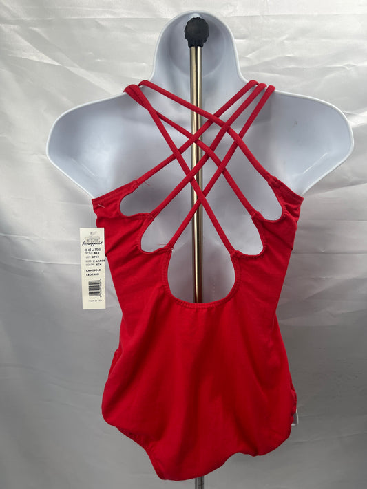 Body Wrappers Red Crossover Cami Ballet Leotard Ladies XLG #612