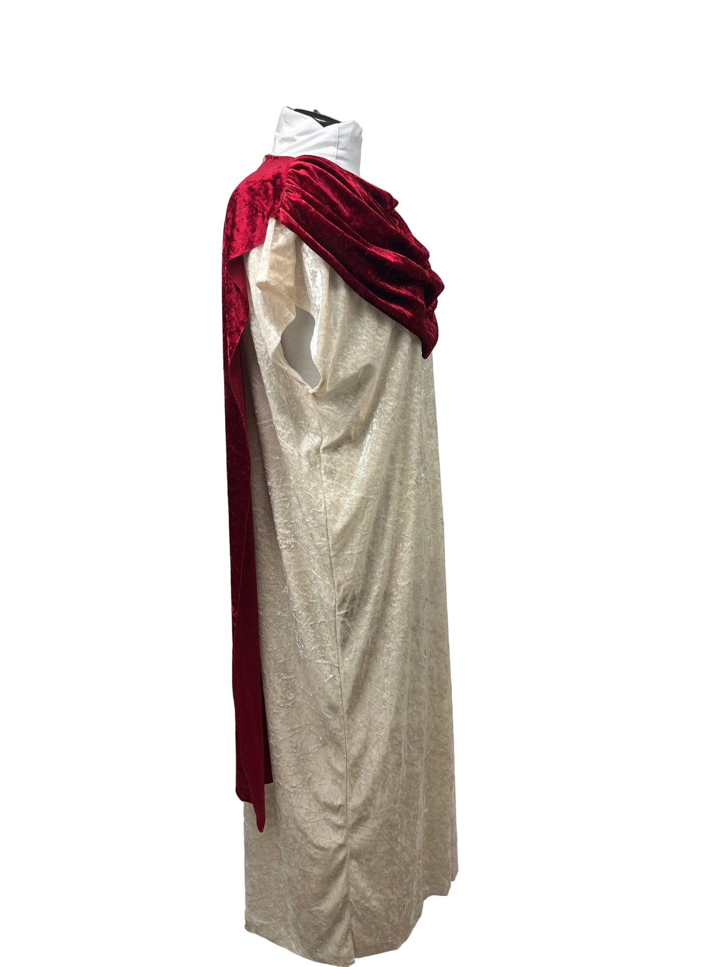 Roman Senator Men Size OS Velvet Drape Costume Preowned