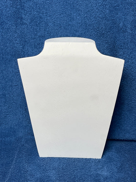 Necklace Jewelry Bust - 9.5" Wood White