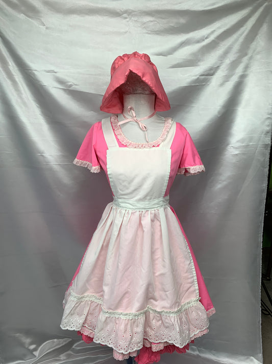 Little Bo Peep, Square Dance Dress Pink Ladies XS / Child XLG Preowned