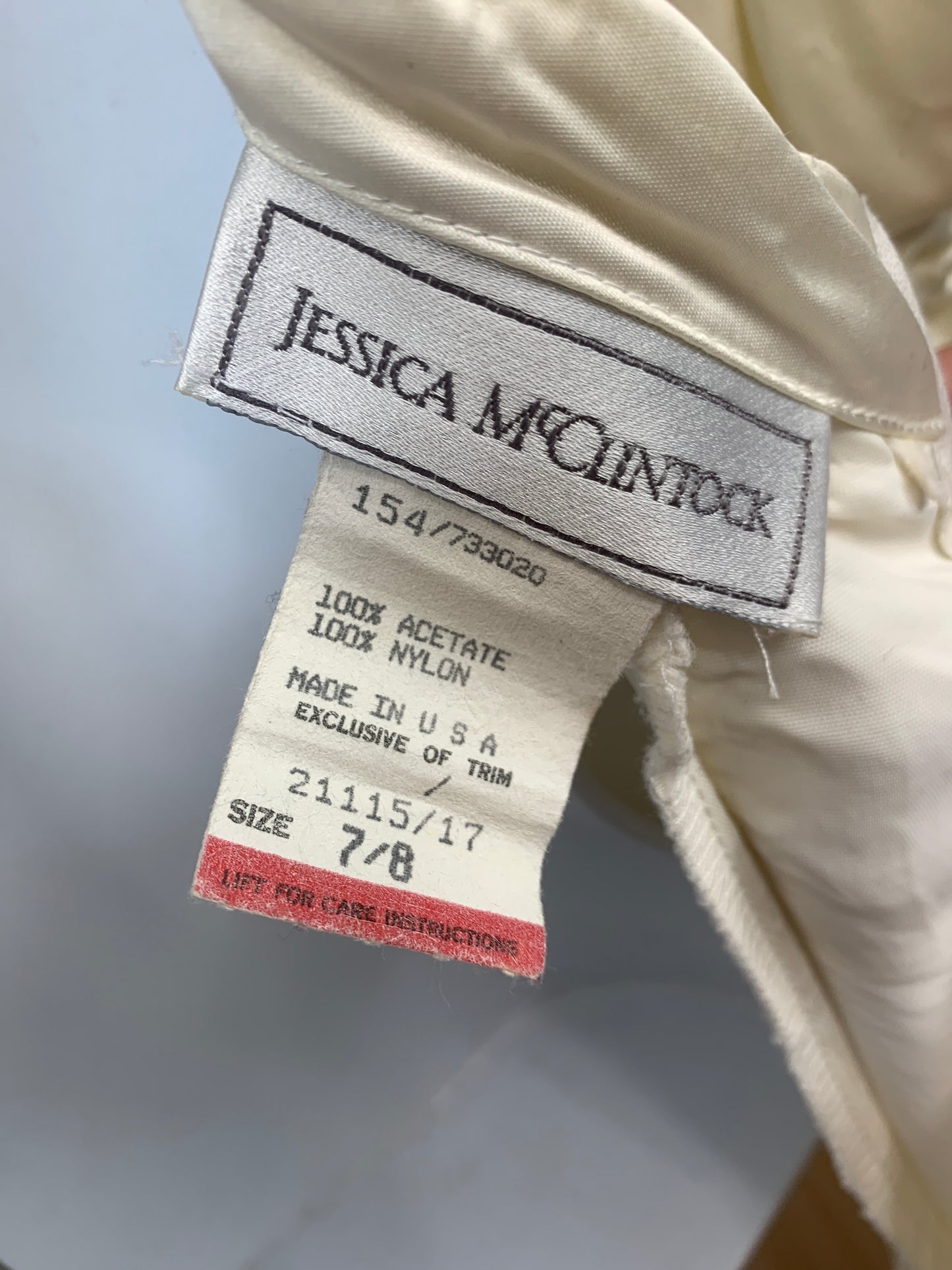 Jessica McClintock Cream Prom/Wedding Dress Vintage Women's XS/Small
