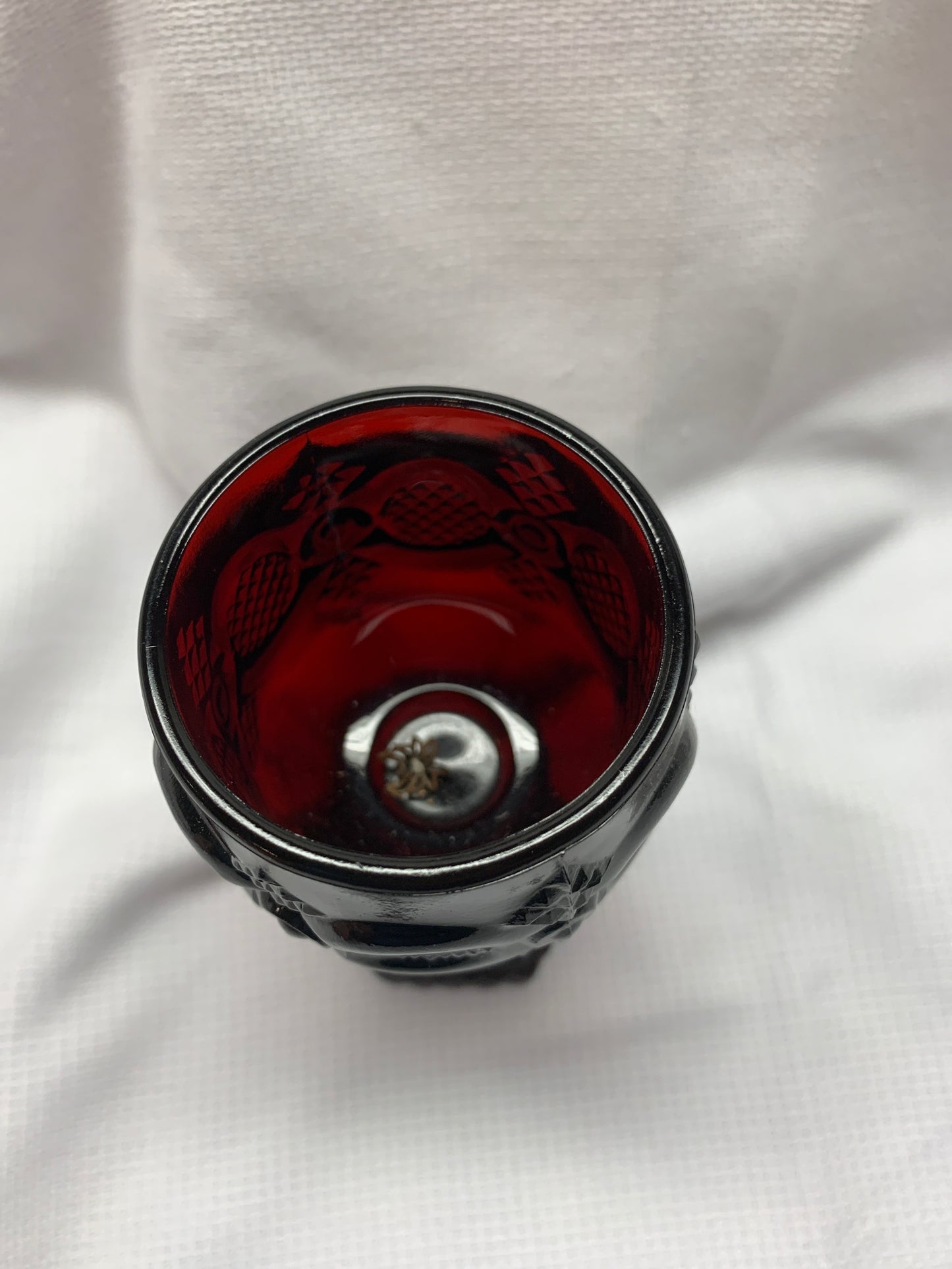 Vintage Ruby Red Glass Dessert Plates Cape Cod by Avon 7 1/2" VG preowned