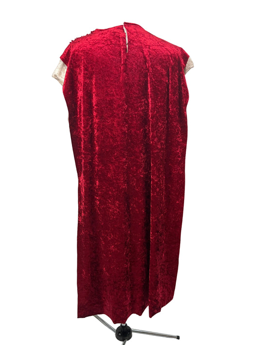 Roman Senator Men Size OS Red Cape Velvet Costume Preowned