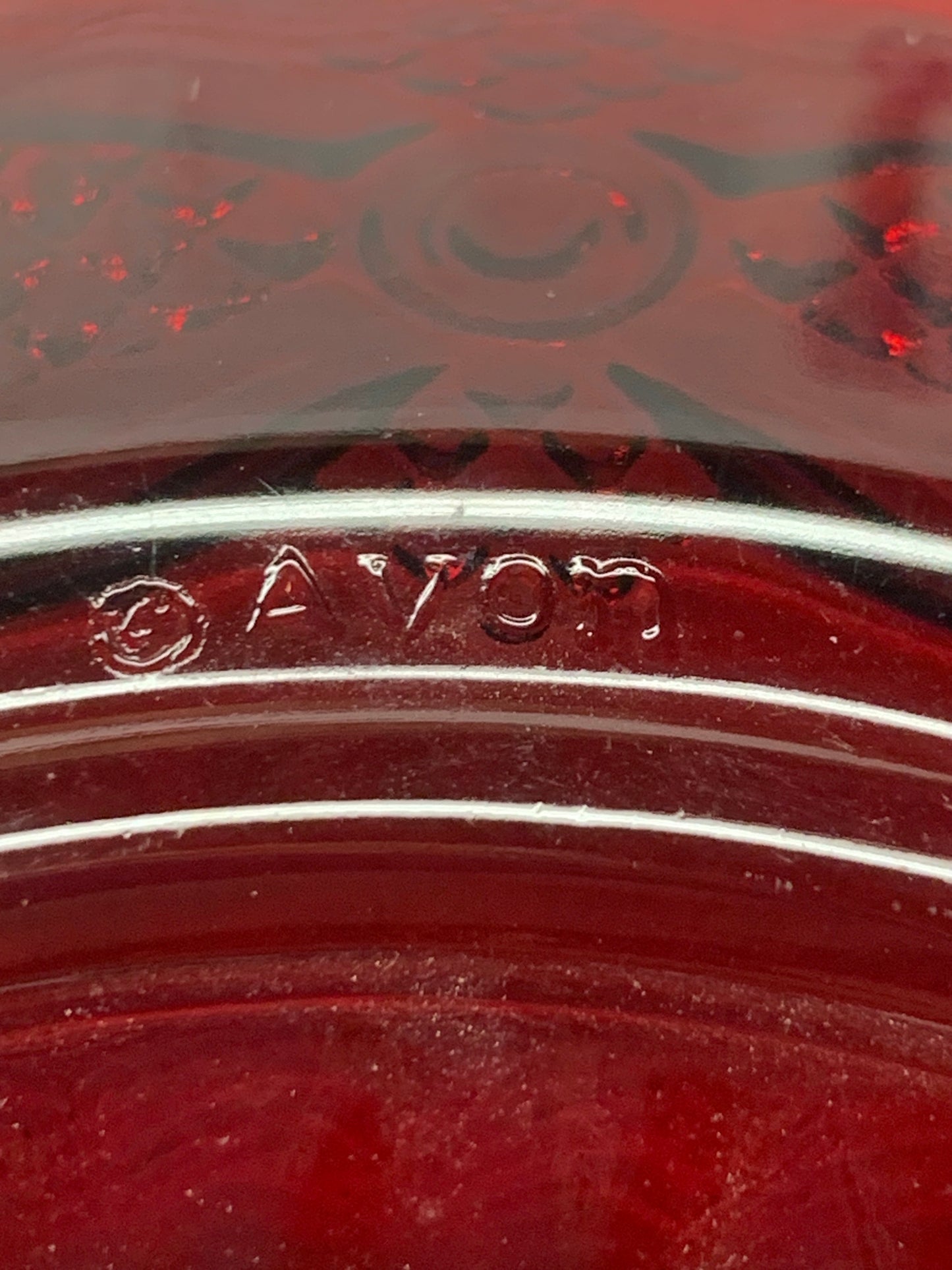 Vintage Ruby Red Glass Dessert Plates Cape Cod by Avon 7 1/2" VG preowned