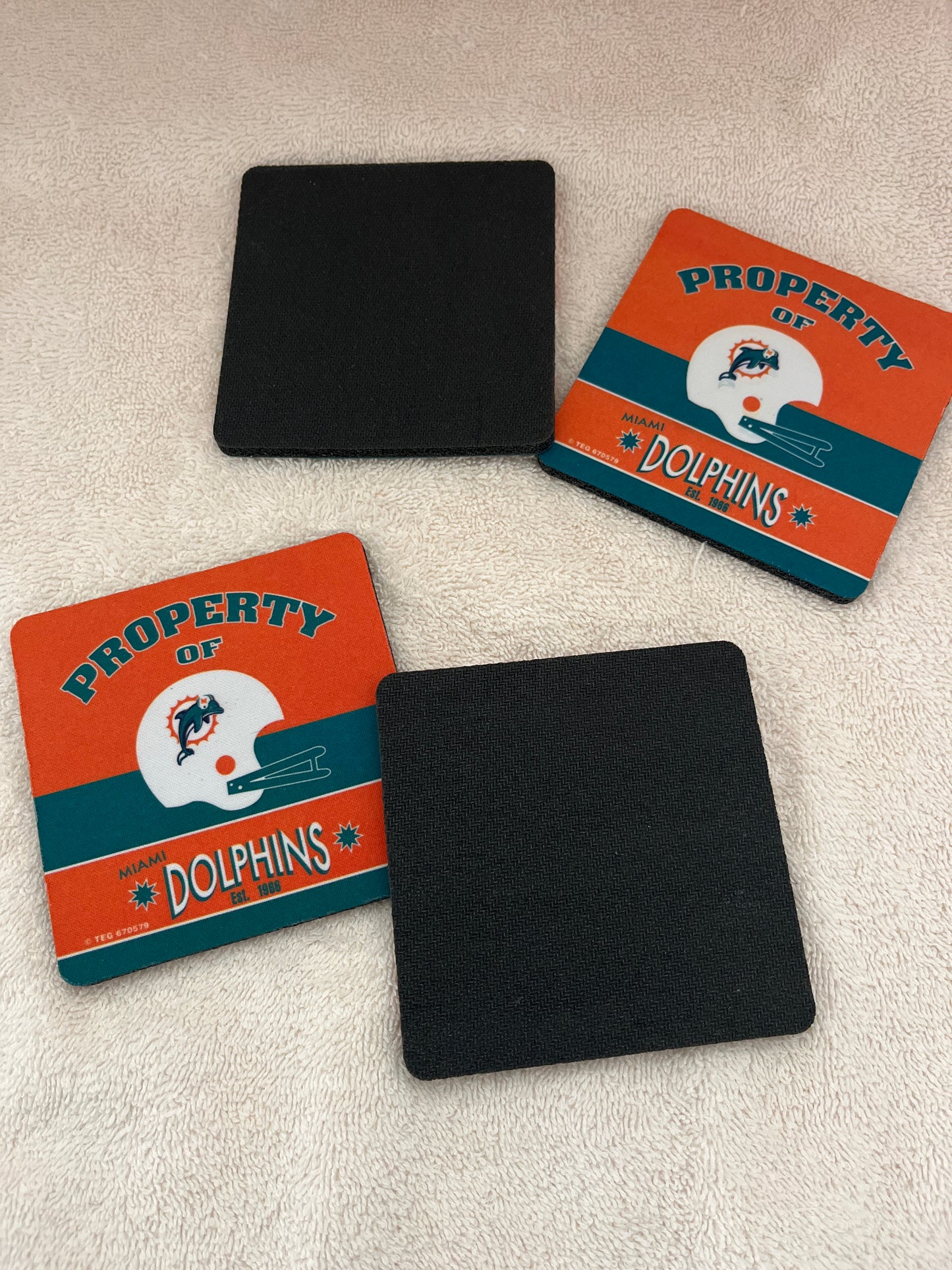 NFL AFC Miami Dolphins 4 Coasters