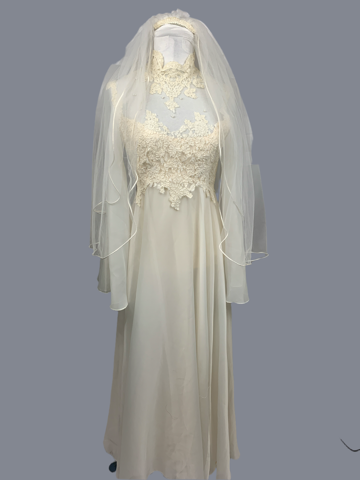 Wedding Dress & Veil Cream XS/Small W6