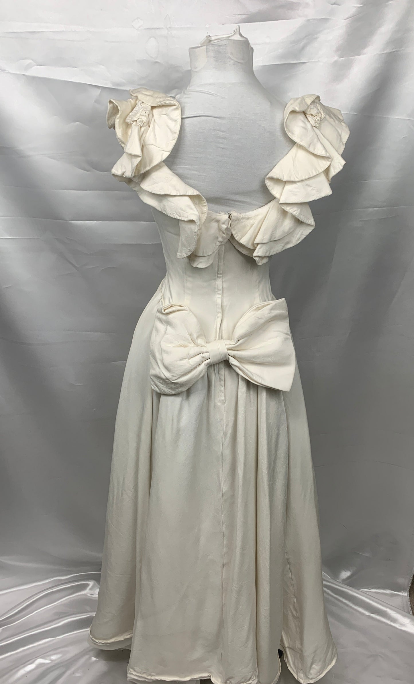 Wedding / 70's Prom Dress White Women XS