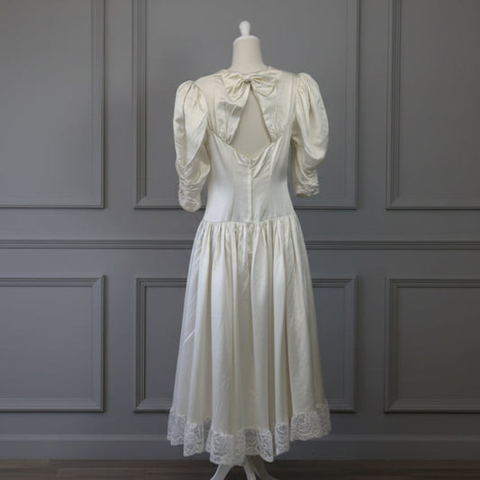 1980 Cream Prom/Wedding Jessica McClintock Dress Vintage Women's XS/Small