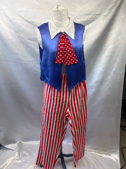 Uncle Sam Patriotic Vest & Pants Adult Costume STD - Preowned