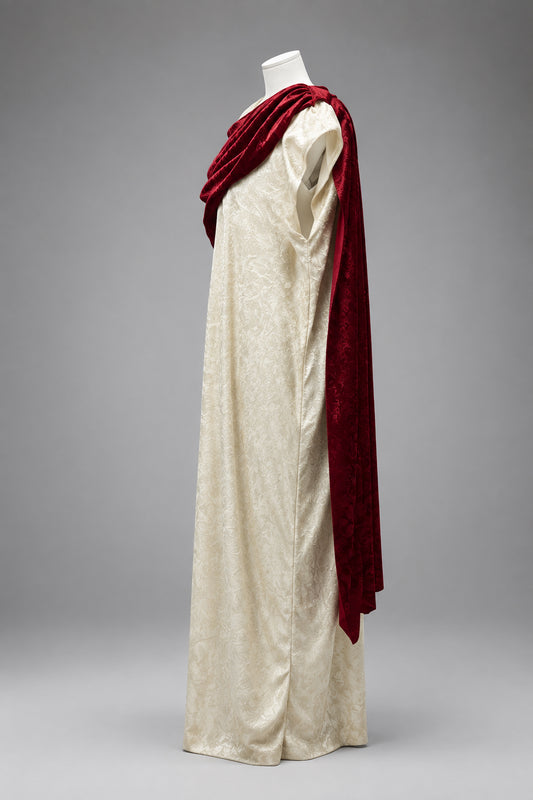 Roman Senator Men Size OS Velvet Drape Costume Preowned