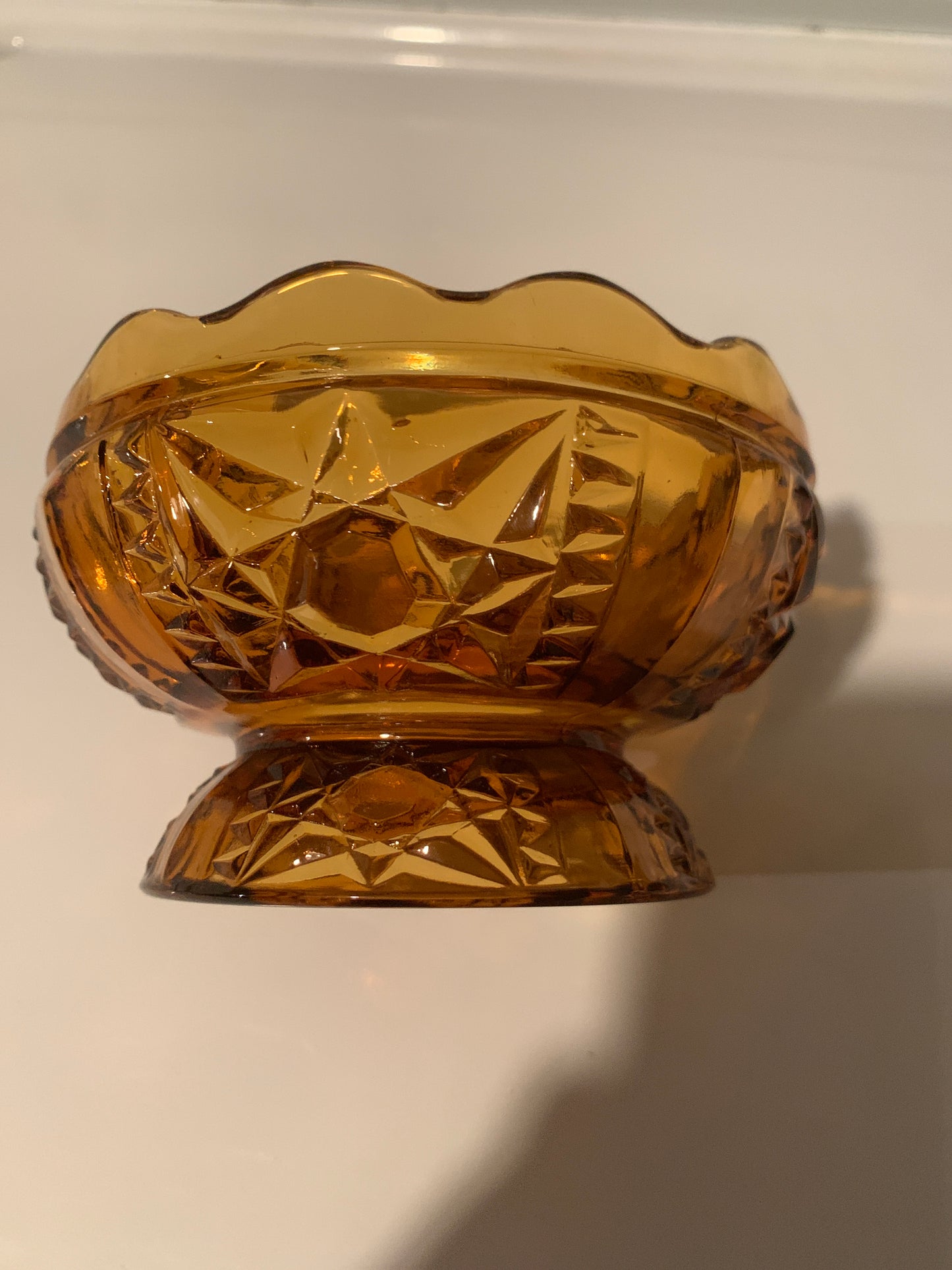 Indiana Amber Vintage  Glass Candy Dish