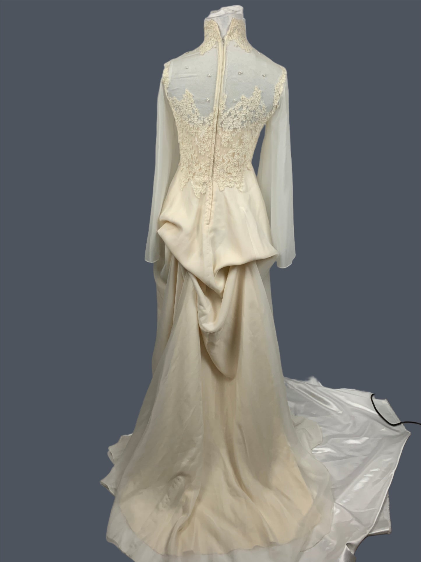 Wedding Dress & Veil Cream XS/Small W6