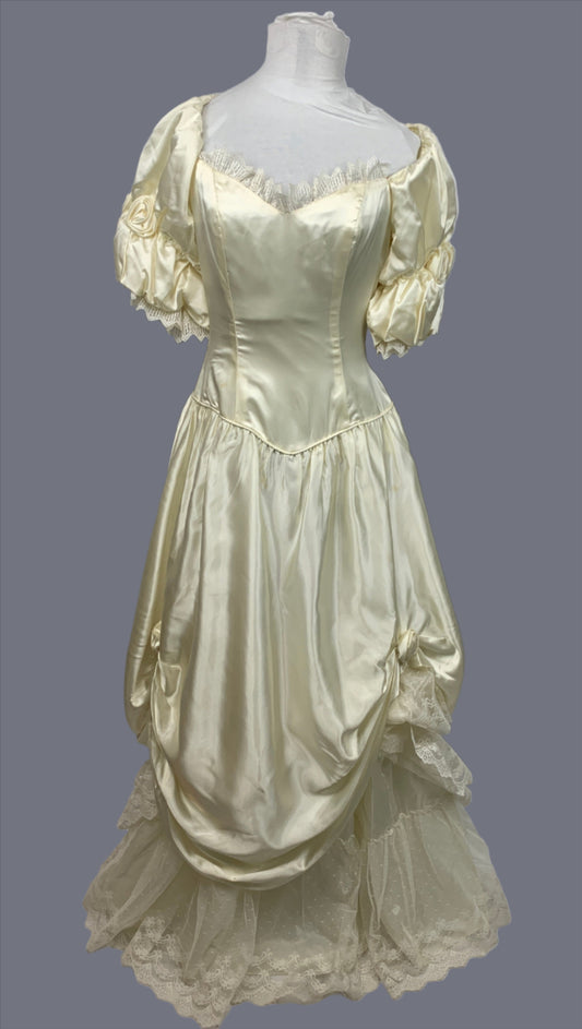 1980's Off White Prom / Wedding Dress Vintage Women's XS/Small