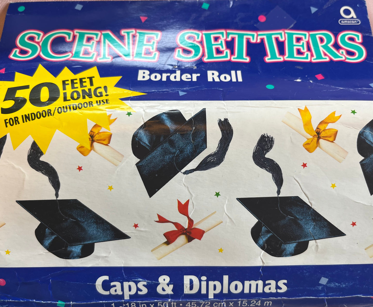 Graduation Border Roll Caps & Diplomas 50 ft