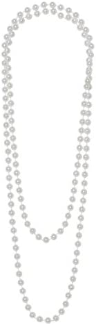 Necklace Roaring 20's Flapper Beads White Faux Pearls
