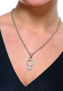 Rhinestone Mod Male Symbol Necklace Accessory Players Club Hippie male