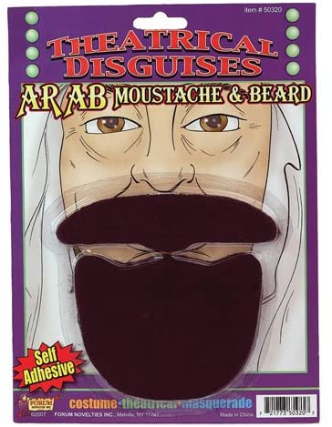 Arab Theatrical Disguises Black Beard & Moustache Set
