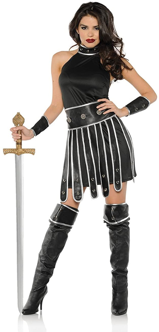 Medieval Gladiator Warrior Queen Black Small Women's Costume