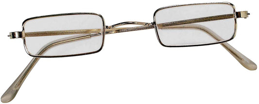 Rectangular Wire Rim Santa, Steampunk Clear lens Glasses Costume Accessory