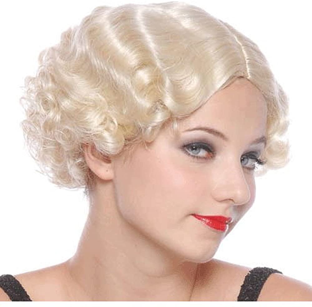 Finger Waves Curls Short Marilyn Monroe Wig Blonde One Size